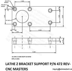 Price of LATHE Z BRACKET SUPPORT Parts